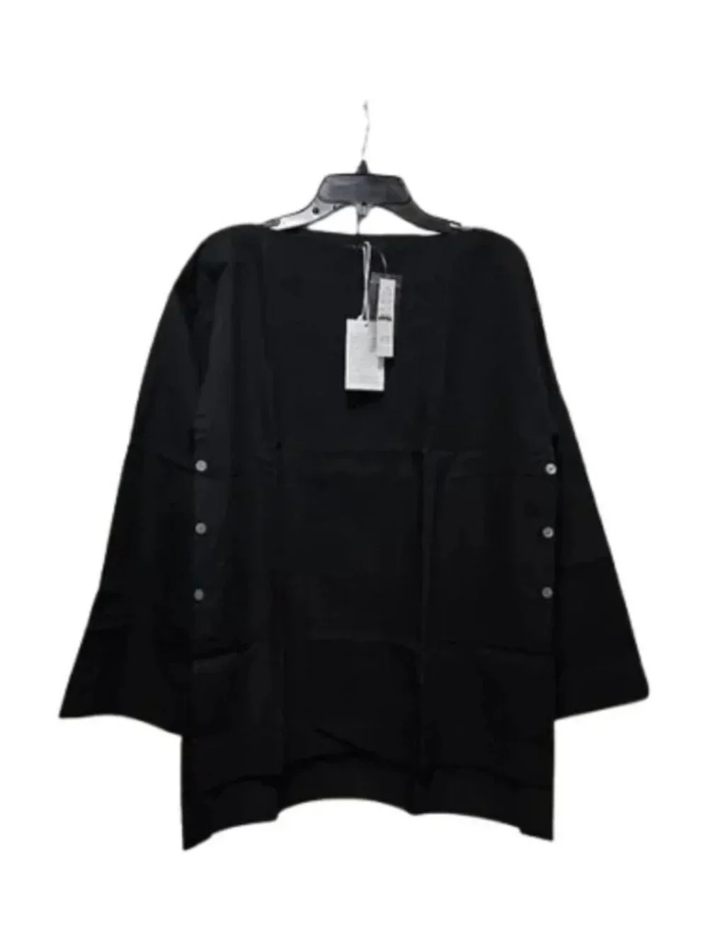 NWT J. Crew Womens Size Small Black Ciel Blouse Top in 100% Cotton Poplin NEW